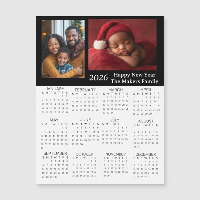 2026 Personalized Photos Mini Calendar (Frente)