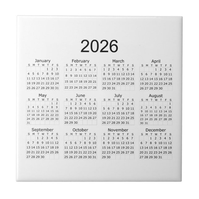 2026 Simple Minimalist Calendar (Frente)
