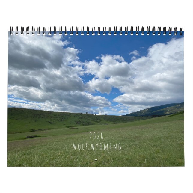 2026 Wolf, Calendário de Cenário de Wyoming (Capa)