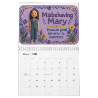2027 Maria Calendário Malcomportada