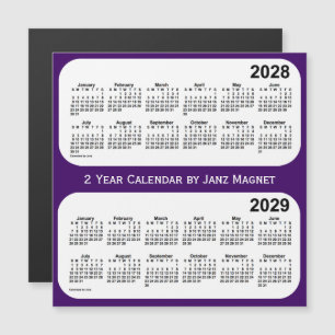 2028-2029 Calendário roxo de 2 anos por Janz Magne