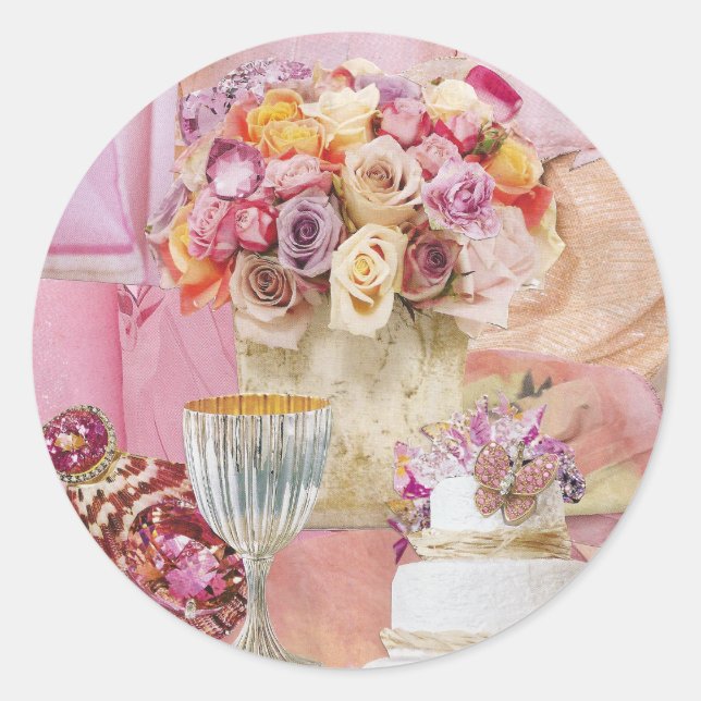 20 adesivos em tons de rosa (Frente)