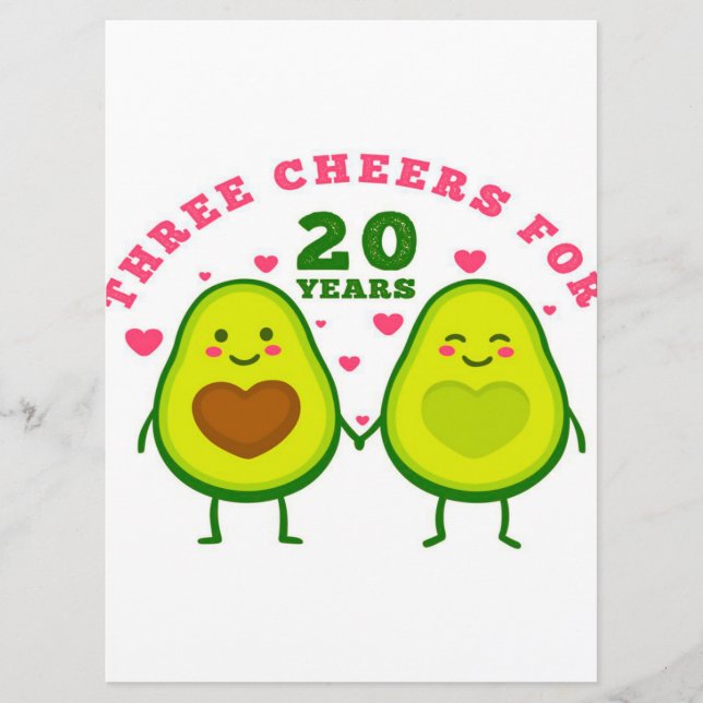 20 anos de aniversário de casamento| menu de prese (Frente)