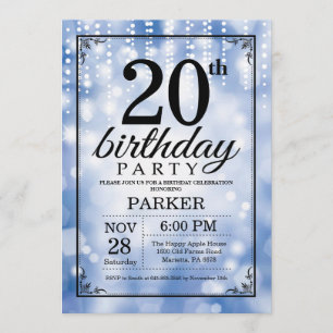 20 Birthday - Convite Azul