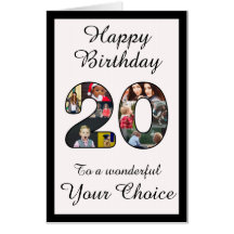 20 Birthday Happy 20 Photo Text Modelo