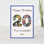 20 Birthday Son Photo Collage Modelo<br><div class="desc">Celebre o aniversário de 20 do seu filho, com uma colagem de fotos especial e única trazida para você por "Mundo da Foto e Montagem". Este maravilhoso cartão de aniversário para aquele filho especial tem os 20 feitos de sua própria colagem de fotos da família. A modelo foi projetada para...</div>