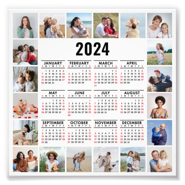 20 Colagem De Fotos 2024 Anos No Calendário Geral (Frente)