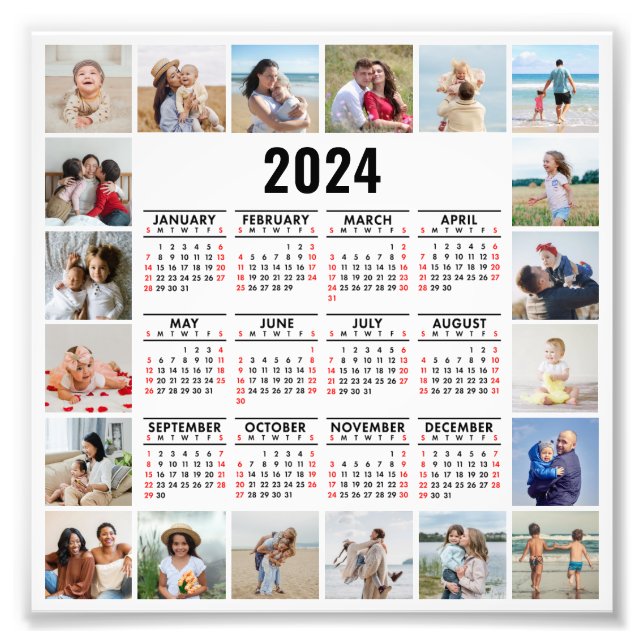 20 Colagem De Fotos 2024 Anos No Calendário Geral (Frente)