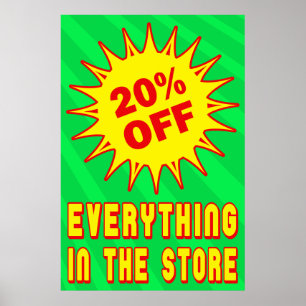 20% DE POSTER DE VENDA DE VAREJO