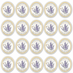 20 Etiqueta de Mel de Lavanda Oval de Jar Pequeno