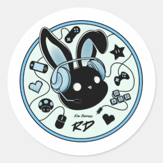 20 Etiquetas de logotipo azul RabbitzDen Gamer bun