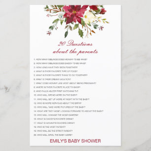 20 Perguntas Editáveis sobre os Pais no Chá de Beb