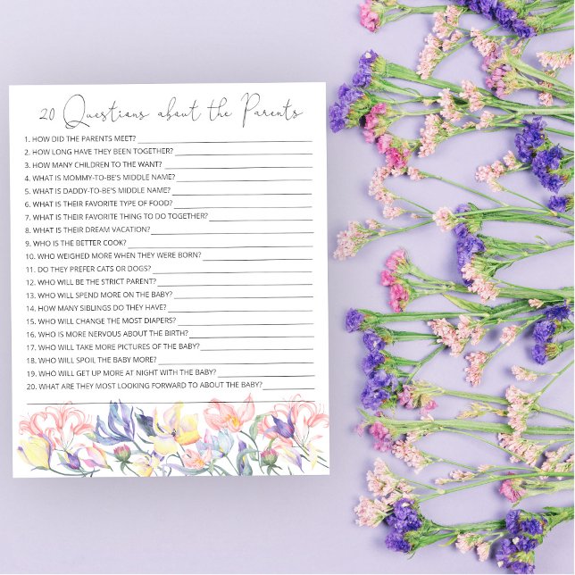 20 Perguntas sobre o jogo de chá de fraldas dos Pa (Criador carregado)