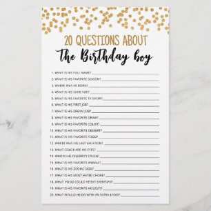 20 Perguntas Sobre O Jogo Editável Do Aniversário