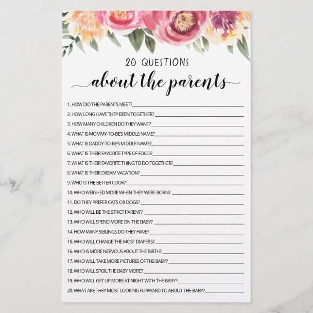 20 Perguntas sobre o jogo Editável pelos Pais (Frente)