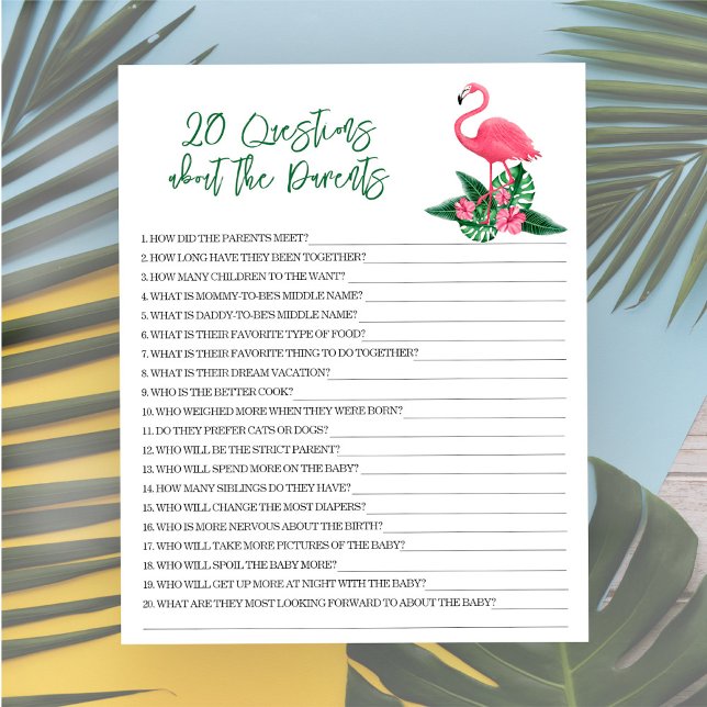 20 Perguntas sobre os pais - jogo de chá de fralda (Criador carregado)