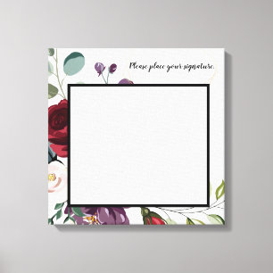 20"x20" Signature Canvas White Roses Dourado Geome