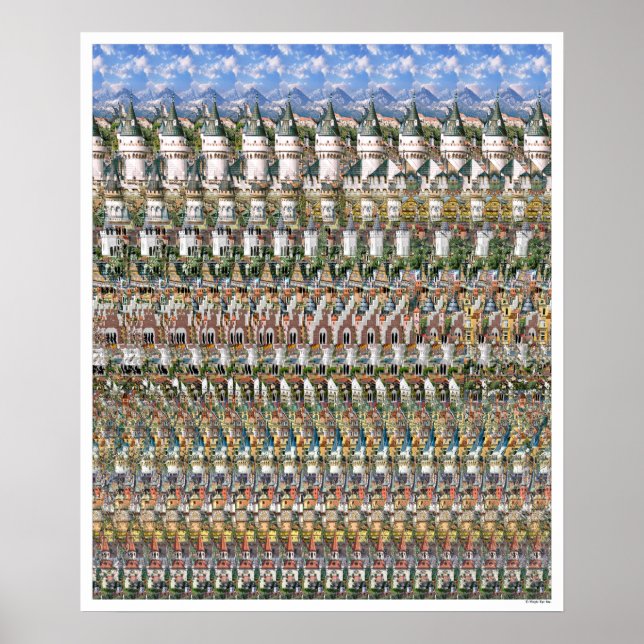 20"x24" "Castelo Neuschwantstein" 3D Poster (Frente)