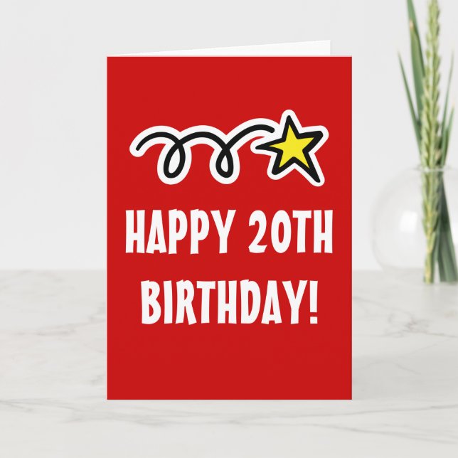 20o cartão de aniversário feliz para homens e (Frente)