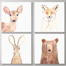 20x20 Animais da Floresta de Cores Aquáticas da Ma