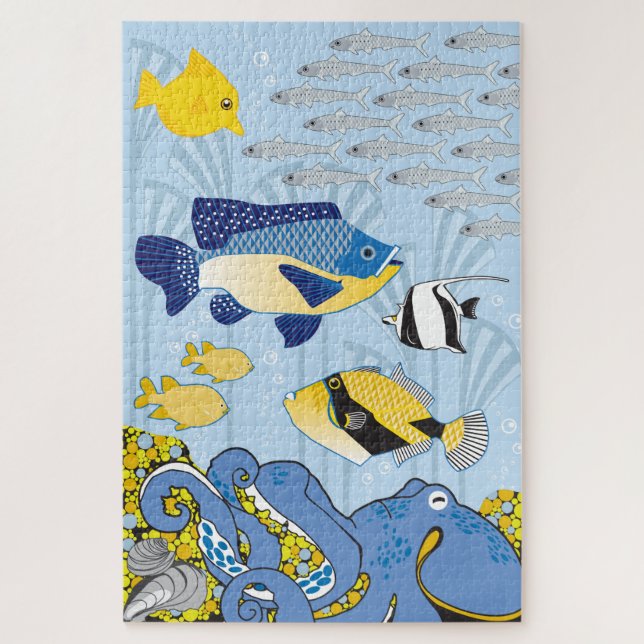 20x30 Art Deco Ocean Quebra-cabeça para Pessoas Co (Vertical)