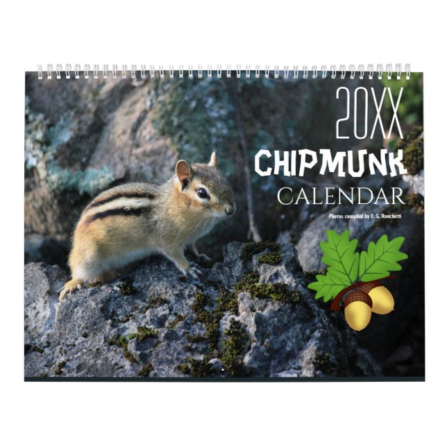 20XX Calendário de Animais de Chipset Cute 2025 (Capa)