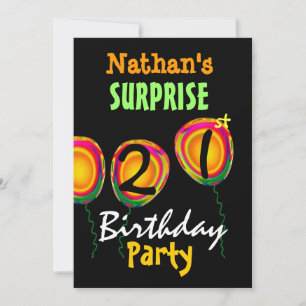 211 Convite para Festas de aniversário SURPRISE r