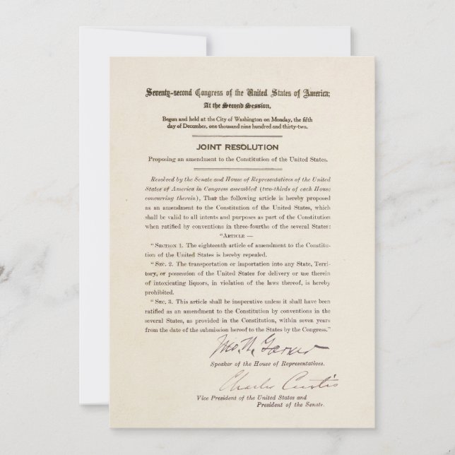 21 Alteração Constitucional Da rua Que Põe Termo À (Frente)