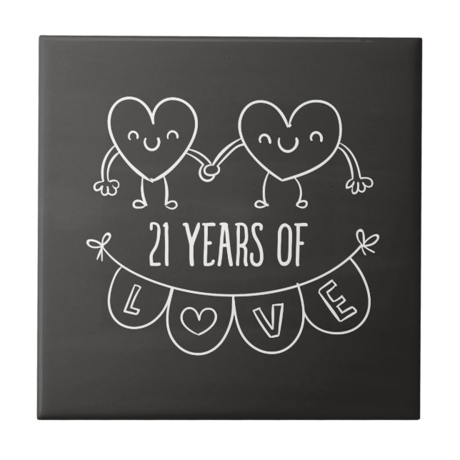 21 Aniversário da rua Gift Chalk Hearts (Frente)