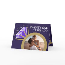 21 anos de casamento de ruas agora, cartão com fot