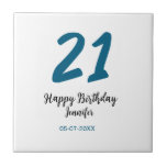 21 anos negrito - letra azul simples mínimo<br><div class="desc">design editável</div>