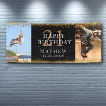 21 Banner de Natal Black & Dourada Sparkle Party -