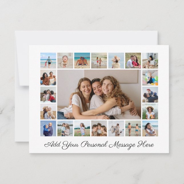 21 Colagem de Fotos Adicionar Seu Próprio Cartão D (Frente)