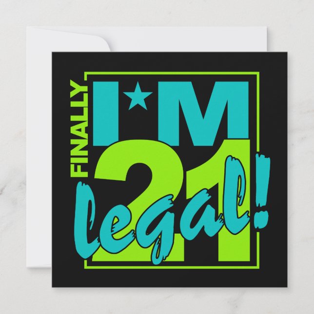 21 & Convite legal, personalizar (Frente)