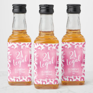 21 e Leopardo Branco Rosa Legal Mini Personalizado