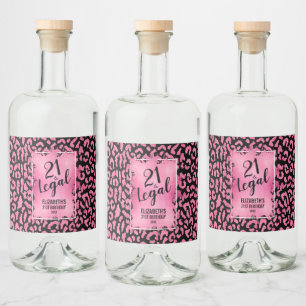 21 e Leopardo Negro rosa-legal personalizado