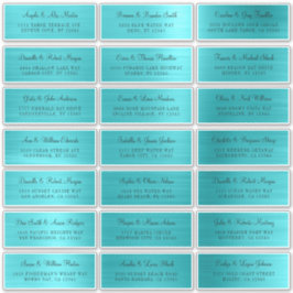 21 Etiquetas de Endereço Azul Turquesa Individuais