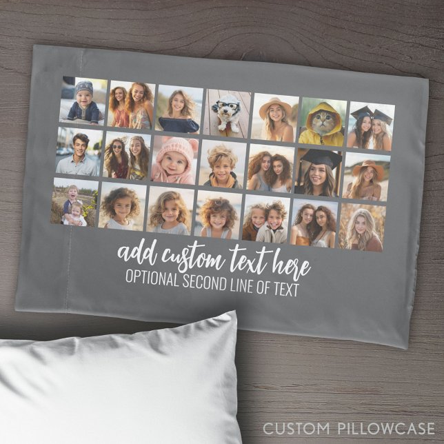 21 Grade de Colagem de Fotos - 2 caixas de texto - (Create Your Own Photo Collage Pillowcase)