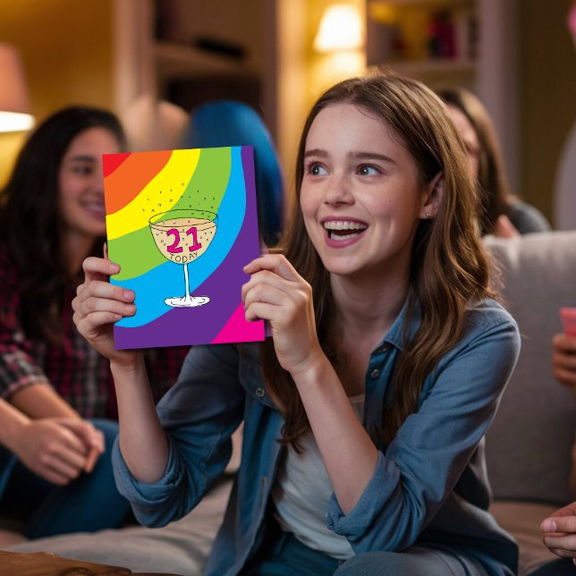 21 Hoje Cartão de Aniversário, dentro de vazio par (Criador carregado)