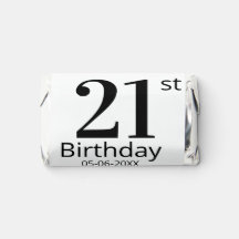 21st birthday bold letter name date simple man boy