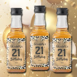 21st Birthday Leopard Mini Gold Custom<br><div class="desc">Celebrate turning 21 with this elegant faux gold foil over a wild leopard animal print pattern mini liquor bottle label. CHANGE the wording for your occasion. MATCHING items in our store.</div>