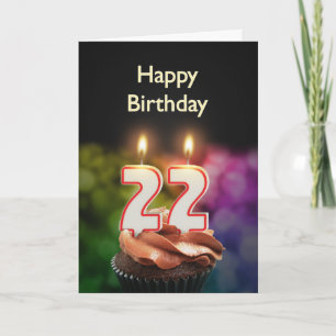22º Cartão de aniversário com Velas