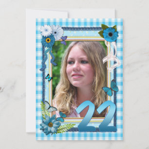 22º convite de aniversário de fotos