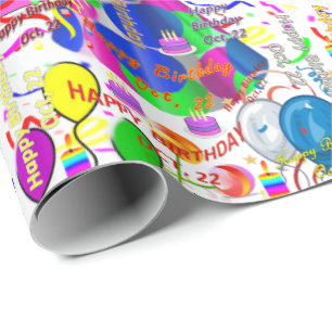 22 de outubro, papel de embrulhamento do presente 