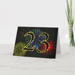 23º Cartão de aniversário com fogos de artifício