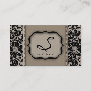 232 Cartão de visita Salon Spa Taupe Damask Flora