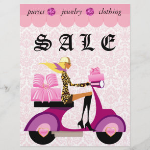 232 Fashion Flyer Scooter Mulher Rosa Damas Leopar