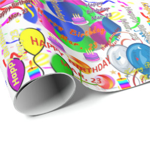 23 de março, papel de embrulhamento de presente de