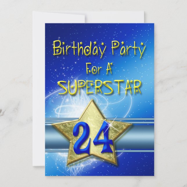 24º Convite de aniversário para uma Superstar. (Frente)