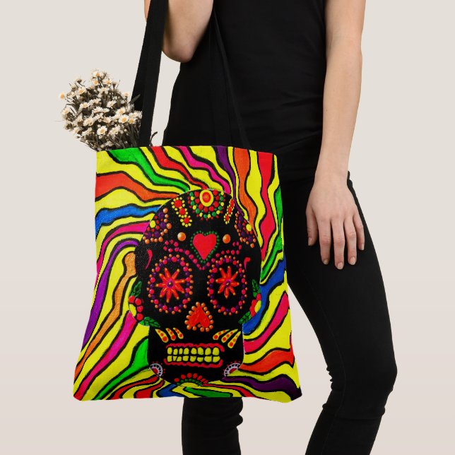 243 - Neon Skull - Tote Bag (Caveira Neon - Bandej (Close Up)